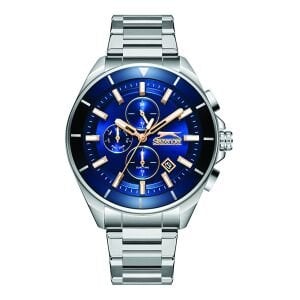 Slazenger Modern Erkek Kol Saati | 42mm, Lacivert Kadran, Multifonksiyon, Paslanmaz Çelik, 10ATM