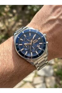 Slazenger Modern Erkek Kol Saati | 42mm, Lacivert Kadran, Multifonksiyon, Paslanmaz Çelik, 10ATM