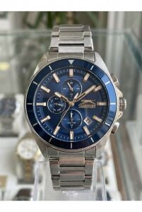 Slazenger Modern Erkek Kol Saati | 42mm, Lacivert Kadran, Multifonksiyon, Paslanmaz Çelik, 10ATM