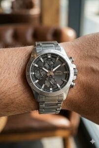 Slazenger Erkek Kol Saati | 44mm, Siyah Kadran, Multifonksiyon, Paslanmaz Çelik, 10ATM