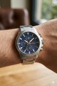 Slazenger Erkek Kol Saati | 44mm, Mavi Kadran, Multifonksiyon, Paslanmaz Çelik, 10ATM