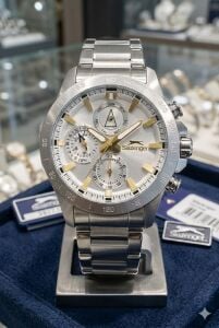 Slazenger Modern Tasarım Erkek Kol Saati | 44mm, Paslanmaz Çelik, Multifonksiyon, 10 ATM