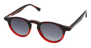 Quantum Unisex Kırmızı Siyah Güneş Gözlüğü | 45mm, Asetat, Polarize Cam