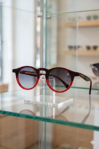 Quantum Unisex Kırmızı Siyah Güneş Gözlüğü | 45mm, Asetat, Polarize Cam