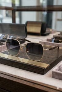 Quantum Altın Çerçeve Polarize Erkek Güneş Gözlüğü 51 mm