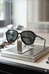 Quantum Siyah Unisex Güneş Gözlüğü Geometrik Çerçeve 54 mm