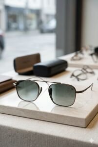 Quantum Unisex 49 mm Titanyum Çerçeve Güneş Gözlüğü