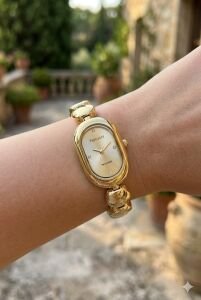 Ferrucci Kadın 33 mm Çelik Kasa Altın Kordon Altın Kadran Klasik Kol Saati