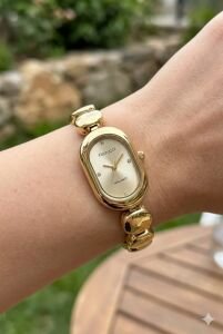 Ferrucci Kadın 33 mm Çelik Kasa Altın Kordon Altın Kadran Klasik Kol Saati