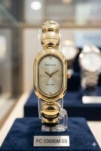 Ferrucci Kadın 33 mm Çelik Kasa Altın Kordon Altın Kadran Klasik Kol Saati