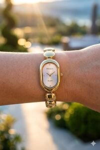 Ferrucci 33 mm Çelik Kasa Altın Renk Kordon Gümüş Kadran Klasik Kadın Kol Saati