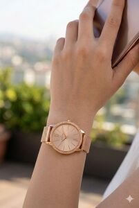 Essence 32 mm Çelik Kasa Rose Gold Çelik Kordon Kadın Kol Saati