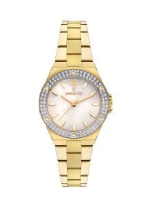 Essence Kadın 32 mm Çelik Kasa Altın Çelik Kordon Sedef Kadran Analog Kol Saati