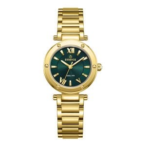 Essence Yeşil Kadran Kadın Kol Saati | 26 mm Çelik Kasa, Çelik Kordon, Zarif Tasarım