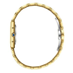 Essence Dikdörtgen Kasa Kadın Kol Saati | 22 mm Çelik Kasa, Gold Çelik Kordon, Beyaz Kadran