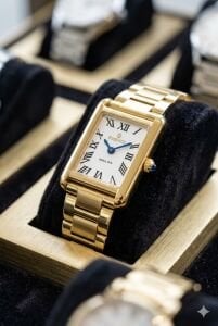 Essence Dikdörtgen Kasa Kadın Kol Saati | 22 mm Çelik Kasa, Gold Çelik Kordon, Beyaz Kadran