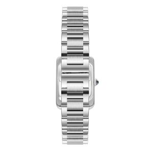 Essence Gümüş Dikdörtgen Kasa Kadın Kol Saati | 22 mm Çelik Kasa, Gümüş Çelik Kordon, Beyaz Kadran