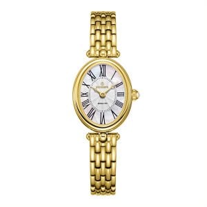 Essence Klasik Kadın Kol Saati | 22 mm Çelik Kasa, Gold Çelik Kordon, Beyaz Kadran