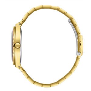 Lee Cooper Altın Kasa Erkek Kol Saati | 40 mm Çelik Kasa, Altın Çelik Kordon, Kahverengi Kadran