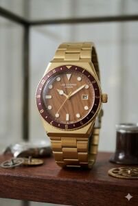Lee Cooper Altın Kasa Erkek Kol Saati | 40 mm Çelik Kasa, Altın Çelik Kordon, Kahverengi Kadran