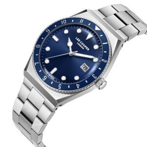 Lee Cooper Gümüş Kasa Erkek Kol Saati | 40 mm Çelik Kasa, Gümüş Çelik Kordon, Mavi Kadran