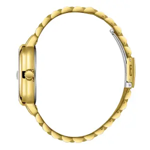 Lee Cooper Altın Kare Kasa Erkek Kol Saati | 40 mm Çelik Kasa, Altın Çelik Kordon, Füme Kadran