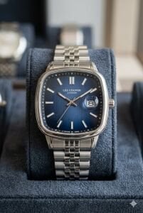 Lee Cooper Gümüş Kare Kasa Erkek Kol Saati | 40 mm Çelik Kasa, Gümüş Çelik Kordon, Lacivert Kadran