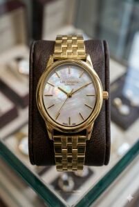 Lee Cooper Altın Yuvarlak Kasa Kadın Kol Saati | 24 mm Çelik Kasa, Altın Çelik Kordon, Sedef Kadran