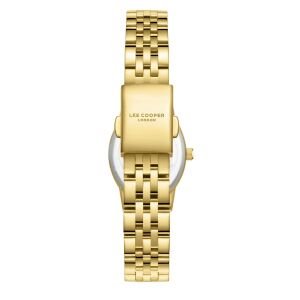 Lee Cooper Altın Yuvarlak Kasa Kadın Kol Saati | 24 mm Çelik Kasa, Altın Çelik Kordon, Sedef Kadran