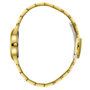 Lee Cooper Altın Yuvarlak Kasa Kadın Kol Saati | 24 mm Çelik Kasa, Altın Çelik Kordon, Yeşil Kadran