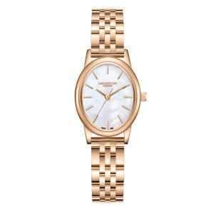 Lee Cooper Rose Gold Kadın Kol Saati | 24 mm Çelik Kasa, Rose Gold Kordon, Sedef Kadran