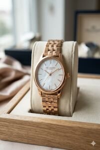 Lee Cooper Rose Gold Kadın Kol Saati | 24 mm Çelik Kasa, Rose Gold Kordon, Sedef Kadran