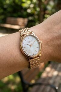 Lee Cooper Rose Gold Kadın Kol Saati | 24 mm Çelik Kasa, Rose Gold Kordon, Sedef Kadran