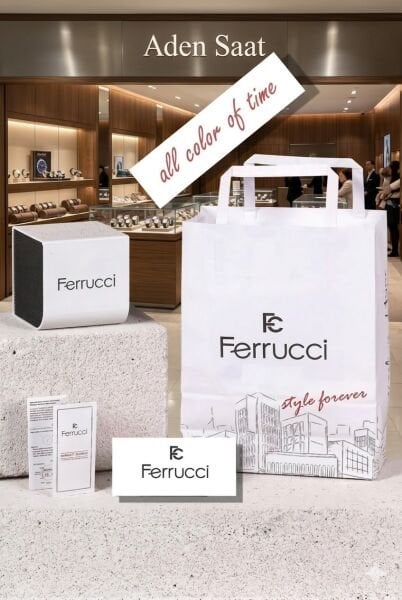 Ferrucci Gümüş Kasa Erkek Kol Saati | 42 mm Çelik Kasa, Gümüş Metal Kordon, Gümüş Kadran