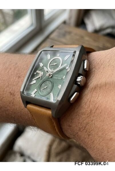 Ferrucci Şık Tasarım Erkek Kol Saati | 42 mm Çelik Kasa, Açık Kahverengi Deri Kordon, Koyu Gri Kadran