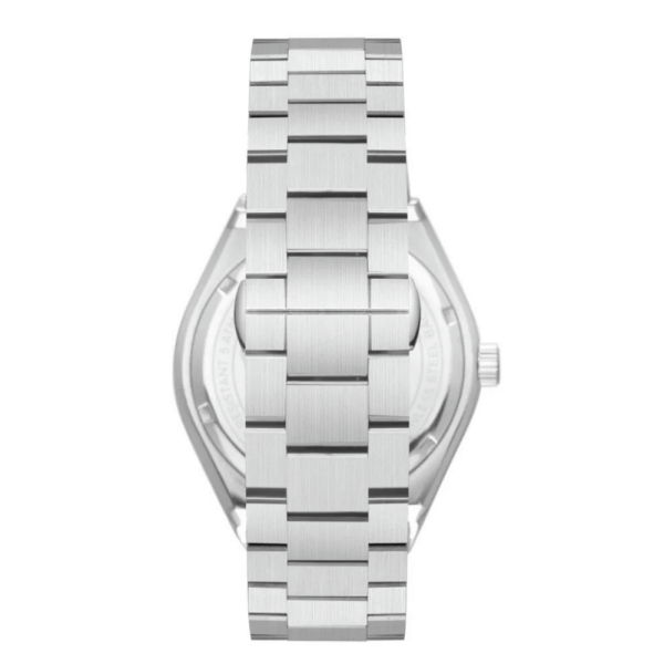 Lee Cooper Gümüş Yuvarlak Kasa Erkek Kol Saati | 45 mm Çelik Kasa, Gümüş Çelik Kordon, Siyah Kadran