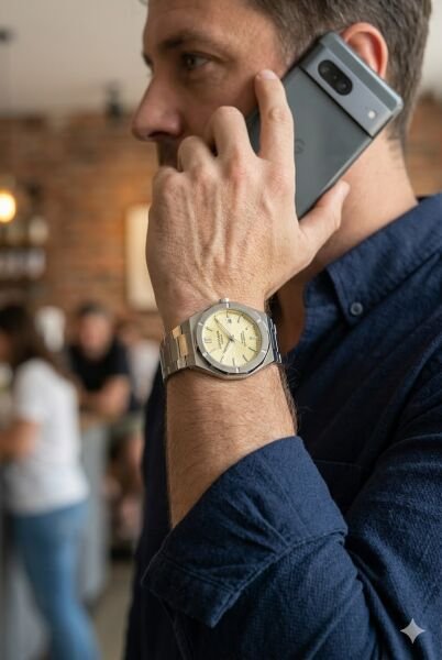 Lee Cooper Gümüş Renk Erkek Kol Saati | 45 mm Çelik Kasa, Gümüş Çelik Kordon, Altın Kadran