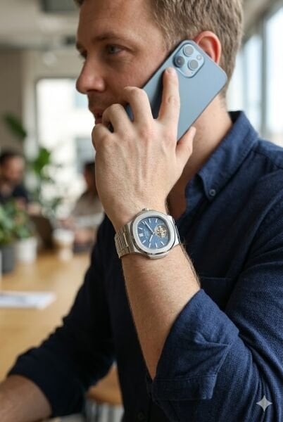 Lee Cooper Otomatik Mekanizma Erkek Kol Saati | 42 mm Çelik Kasa, Gümüş Çelik Kordon, Mavi Kadran