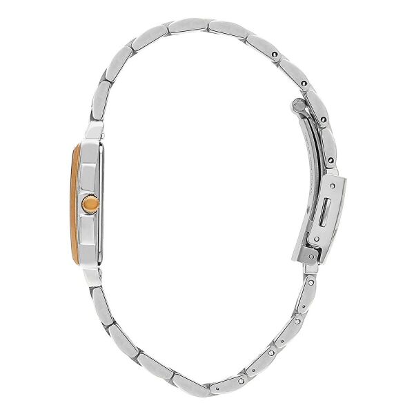 Lee Cooper Kadın Kol Saati | 22 mm Çelik Kasa, Gümüş Çelik Kordon, Kahverengi Kadran