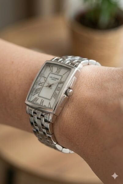 Lee Cooper Kadın Kol Saati | 22 mm Çelik Kasa, Gümüş Çelik Kordon, Gümüş Kadran