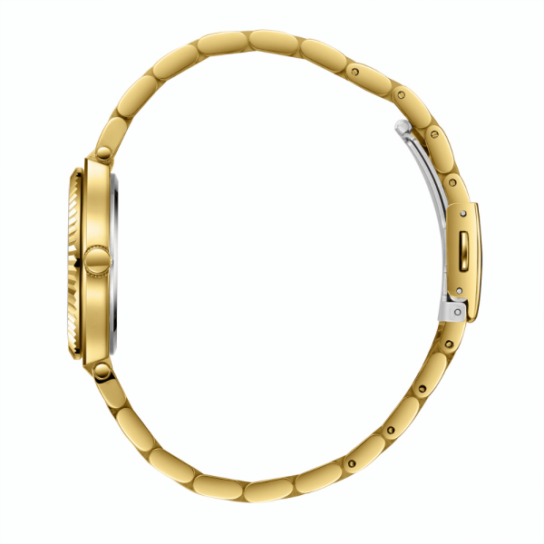 Slazenger Gold Yuvarlak Kasa Kadın Kol Saati | 32 mm Çelik Kasa, Gold Çelik Kordon, Beyaz Kadran