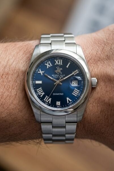 Beverly Hills Polo Club Gerçek Pırlantalı Erkek Kol Saati | 41 mm Çelik Kasa, Dolma Kalem Hediyeli