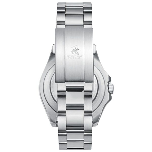 Beverly Hills Polo Club Gümüş Erkek Kol Saati | 40,5 mm Çelik Kasa, Gümüş Çelik Kordon, Gri Kadran