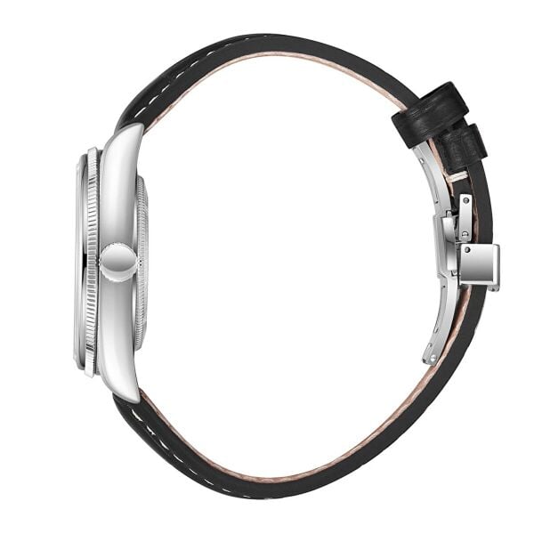 Beverly Hills Polo Club Erkek Kol Saati | 39 mm Çelik Kasa, Siyah Deri Kordon, Beyaz Kadran