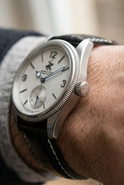 Beverly Hills Polo Club Erkek Kol Saati | 39 mm Çelik Kasa, Siyah Deri Kordon, Beyaz Kadran