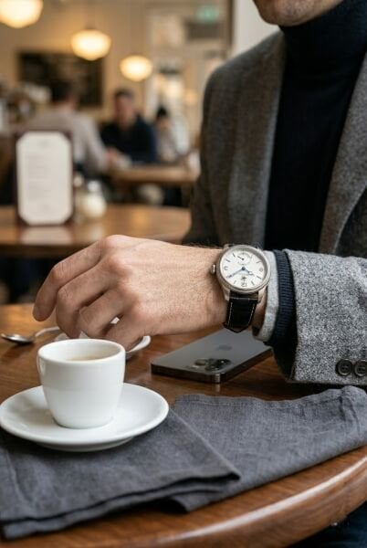 Beverly Hills Polo Club Erkek Kol Saati | 39 mm Çelik Kasa, Siyah Deri Kordon, Beyaz Kadran