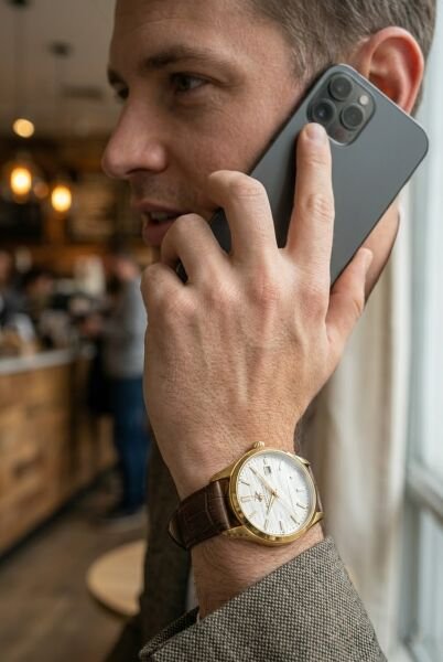 Beverly Hills Polo Club Klasik ve Modern Tasarım Erkek Kol Saati | 42 mm Çelik Kasa, Koyu Kahverengi Deri Kordon