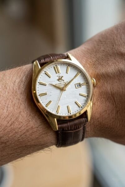 Beverly Hills Polo Club Klasik ve Modern Tasarım Erkek Kol Saati | 42 mm Çelik Kasa, Koyu Kahverengi Deri Kordon