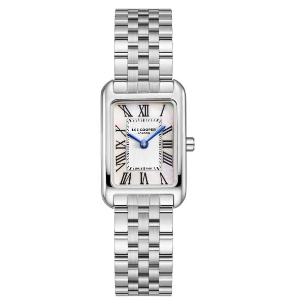 Lee Cooper Dikdörtgen Kasa Kadın Kol Saati | 21 mm Çelik Kasa, Çelik Kordon, Sedef Kadran
