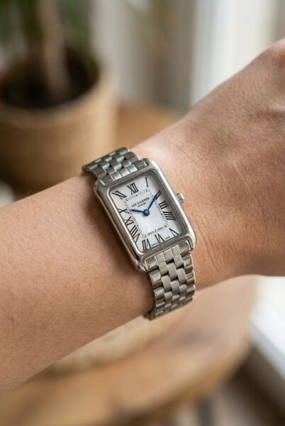Lee Cooper Dikdörtgen Kasa Kadın Kol Saati | 21 mm Çelik Kasa, Çelik Kordon, Sedef Kadran